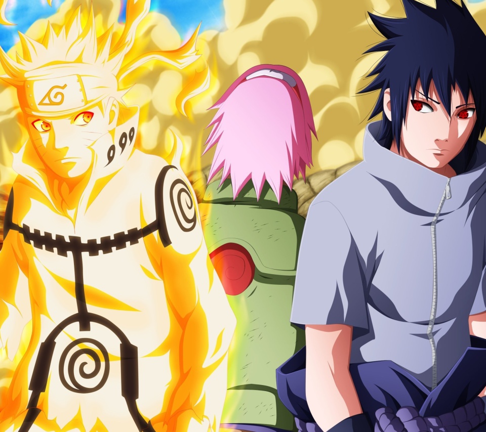 Uzumaki Naruto shippuden with Uchiha Sasuke screenshot #1 960x854