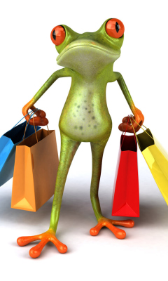 Fondo de pantalla 3D Frog Shopping 240x400