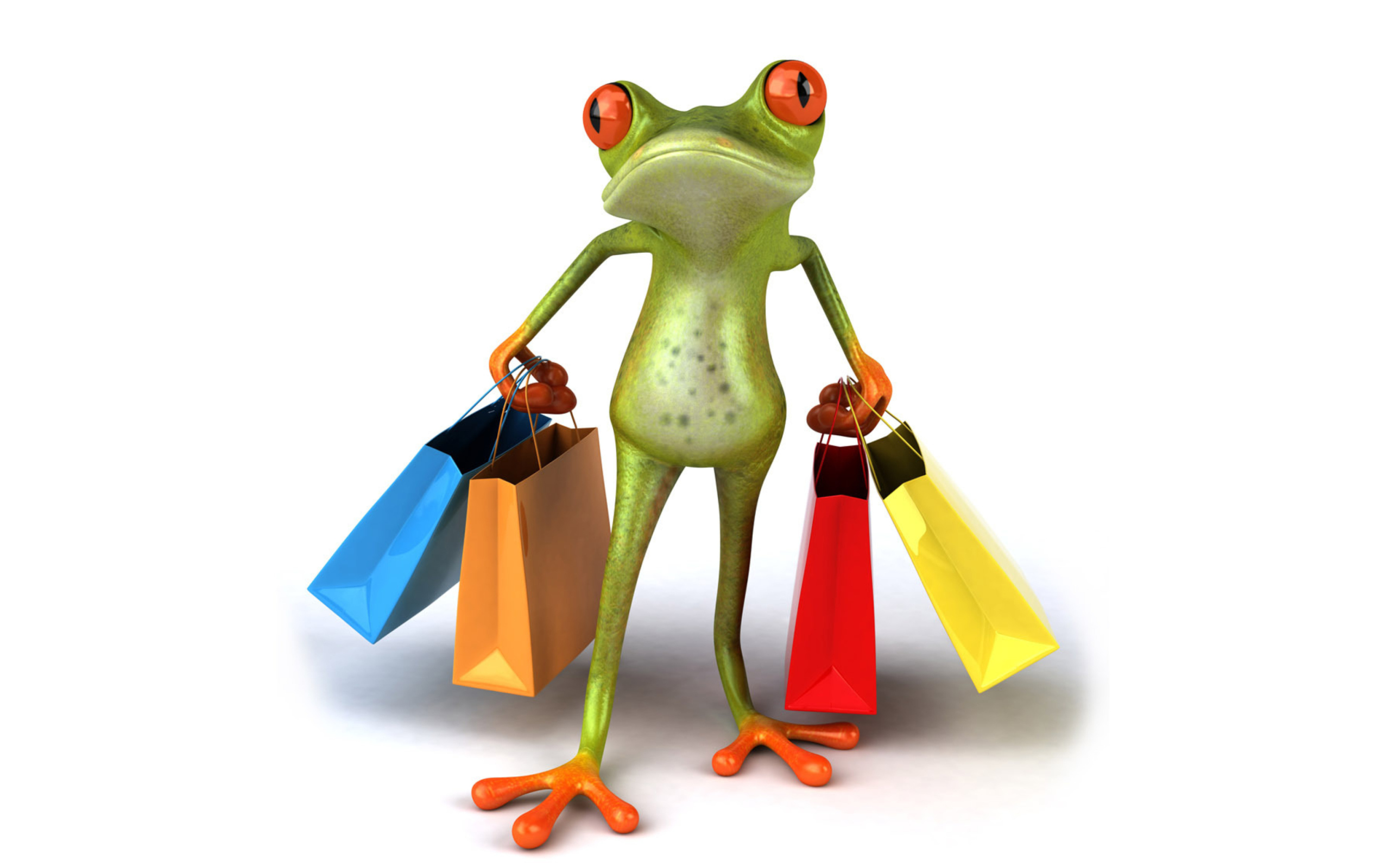 3D Frog Shopping wallpaper 2560x1600