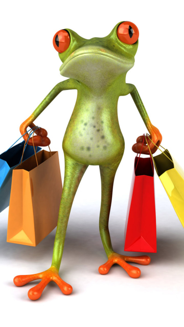 Das 3D Frog Shopping Wallpaper 360x640