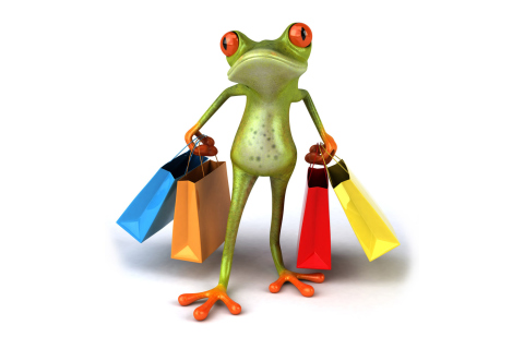 Sfondi 3D Frog Shopping 480x320