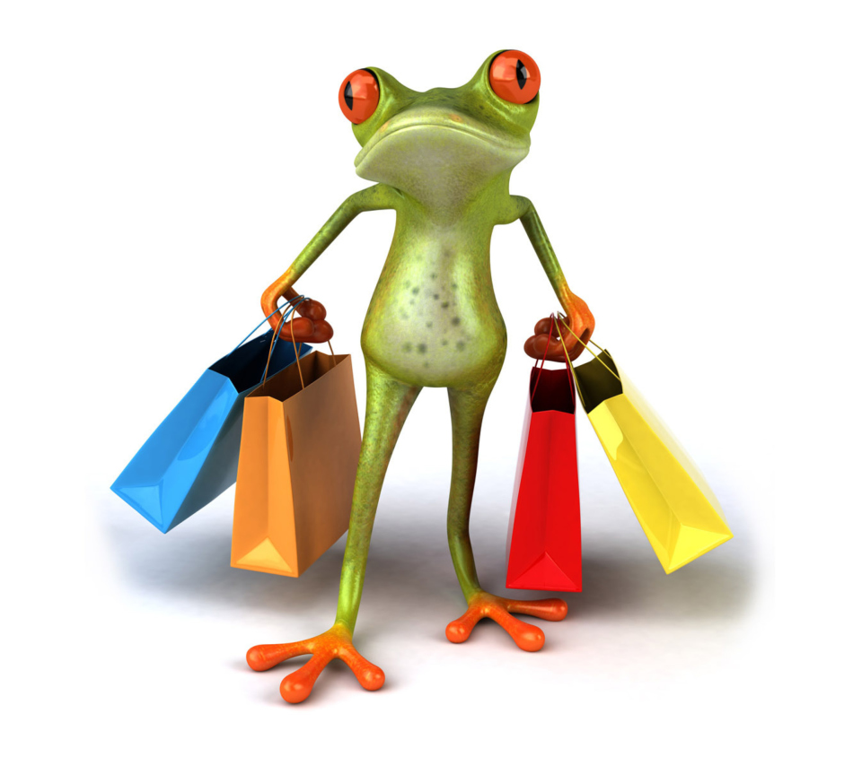 Das 3D Frog Shopping Wallpaper 960x854