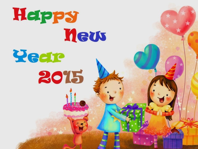 Das Happy New Year Childhood Wallpaper 640x480