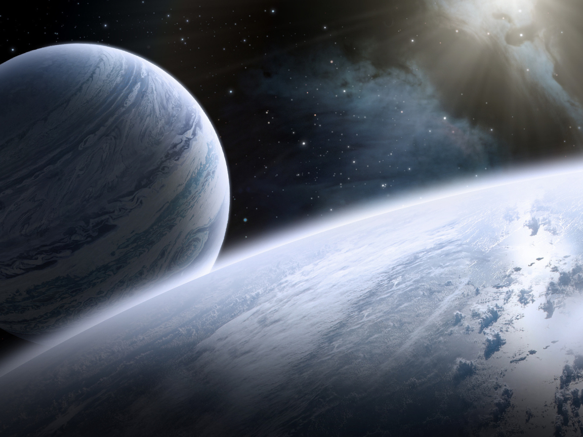 Planet And Stars wallpaper 1152x864