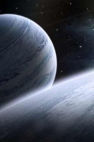 Das Planet And Stars Wallpaper 320x480