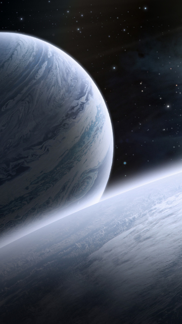 Das Planet And Stars Wallpaper 360x640