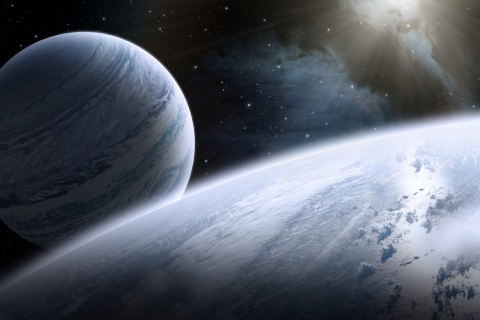 Planet And Stars wallpaper 480x320