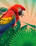 Das Parrot Macaw Illustration Wallpaper 128x160