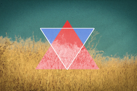 Обои Triangle in Grass 480x320