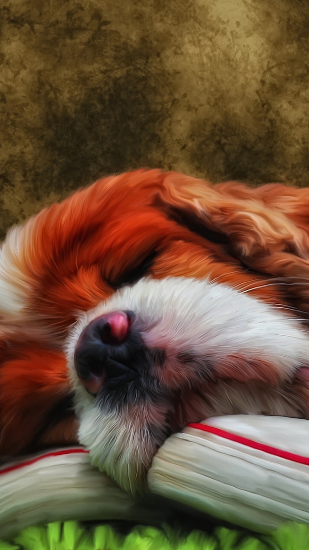 Sleeping Puppy Painting wallpaper 1080x1920