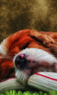 Sfondi Sleeping Puppy Painting 240x400