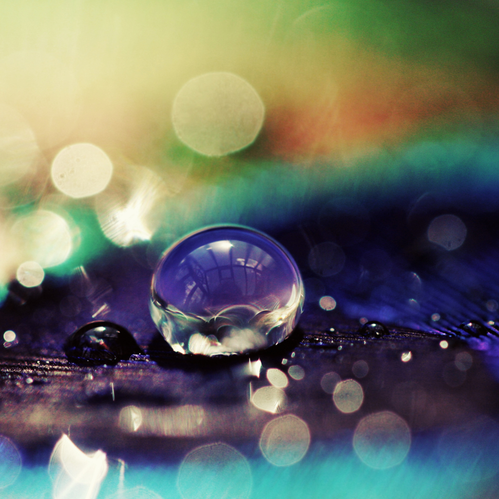 Amazing Water Drop Bokeh wallpaper 1024x1024