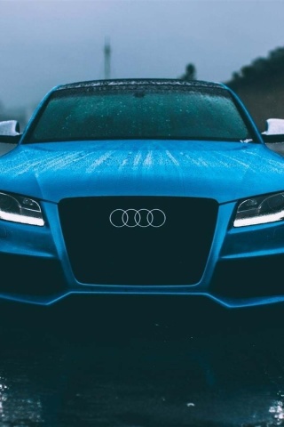 Audi S5 Car in Rain wallpaper 320x480