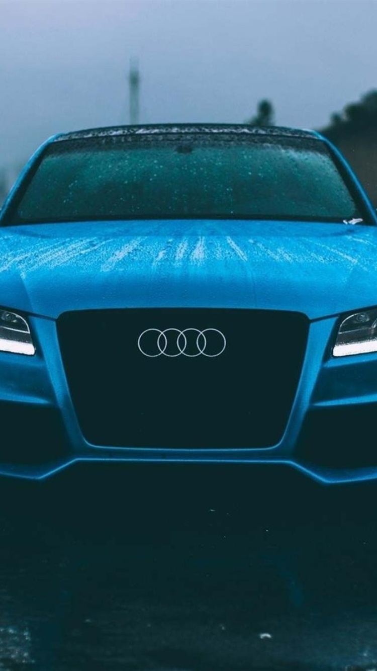 Audi S5 Car in Rain wallpaper 750x1334