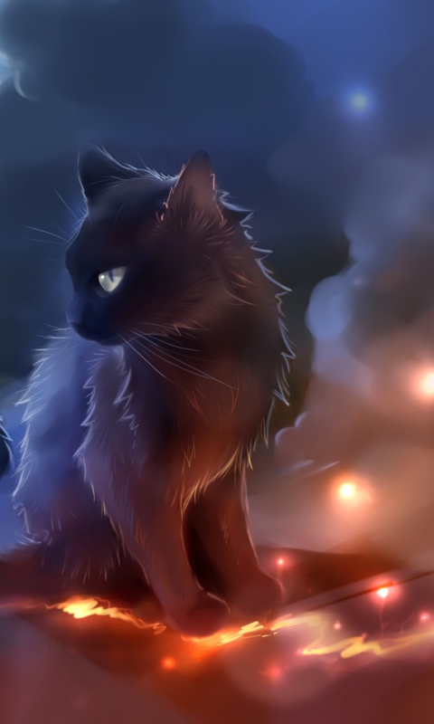 Cat Painting wallpaper 480x800