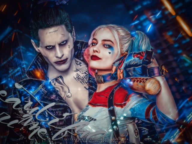 Обои Margot Robbie in Suicide Squad film as Harley Quinn 640x480