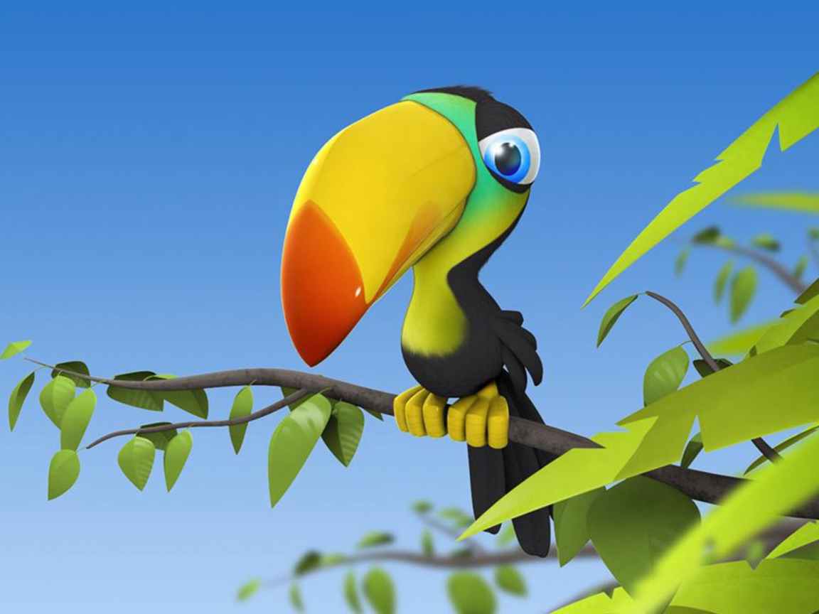 Screenshot №1 pro téma Toucan Colorful Parrot 1152x864