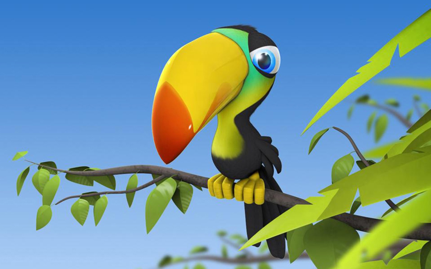 Toucan Colorful Parrot wallpaper 1440x900