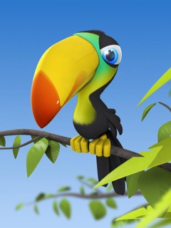 Das Toucan Colorful Parrot Wallpaper 240x320