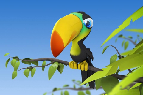 Toucan Colorful Parrot wallpaper 480x320