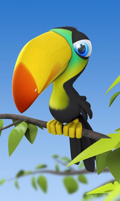 Fondo de pantalla Toucan Colorful Parrot 480x800