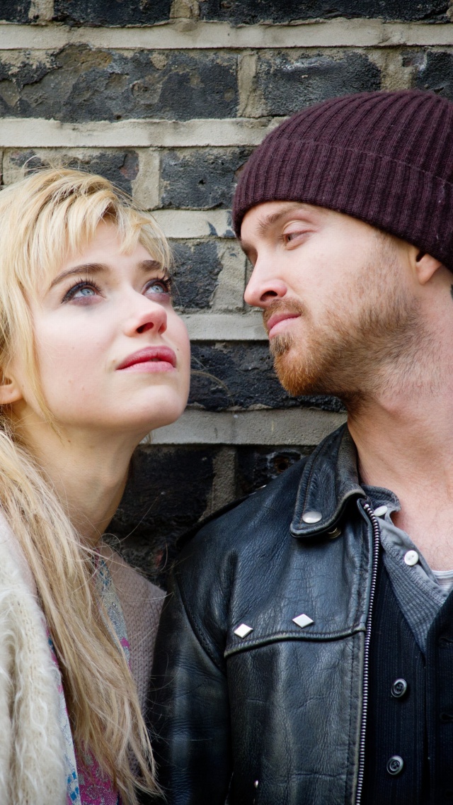 A Long Way Down with Aaron Paul and Imogen Poots wallpaper 640x1136