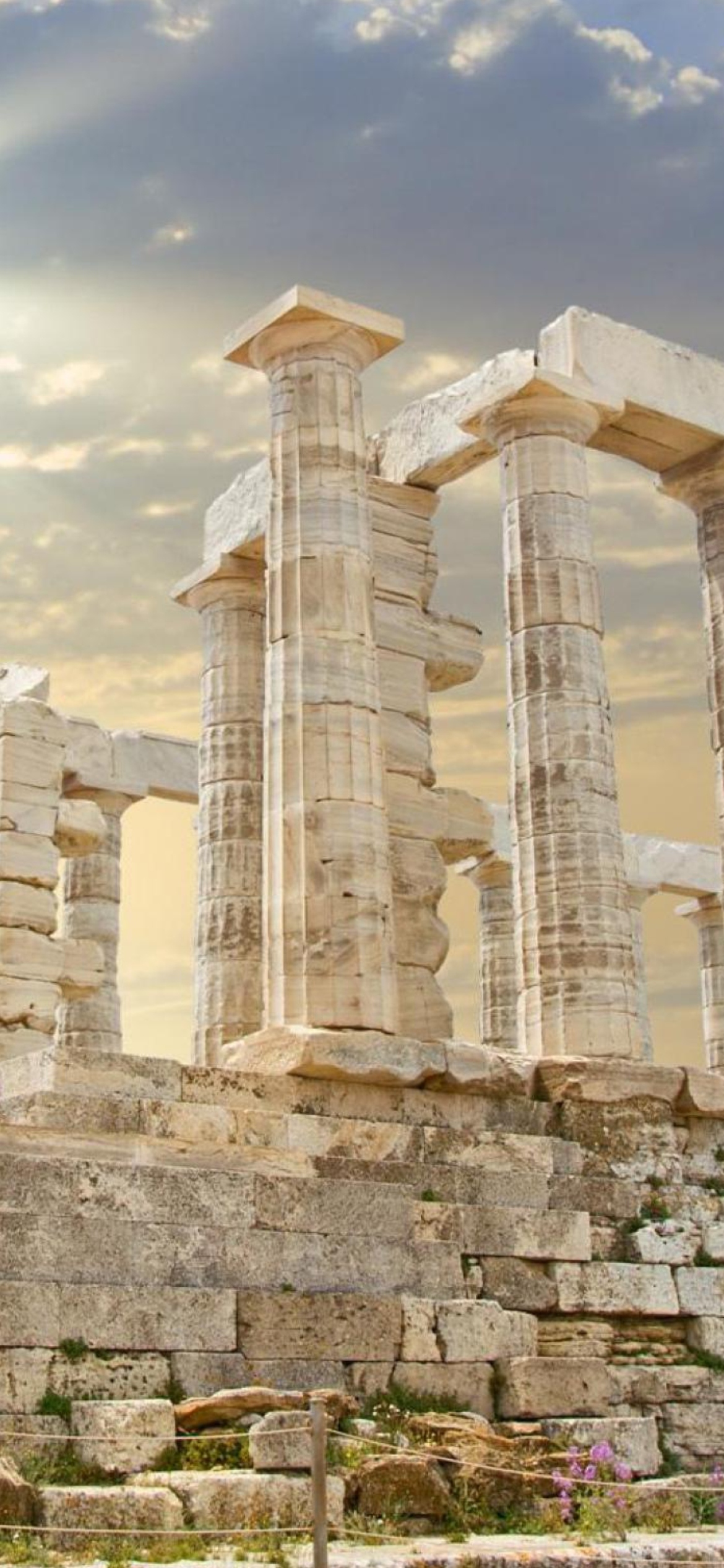 Обои Poseidon Temple Sounion Greece 1170x2532