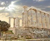 Fondo de pantalla Poseidon Temple Sounion Greece 176x144
