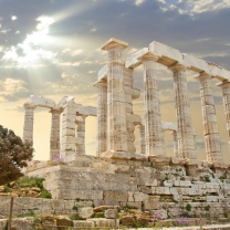Fondo de pantalla Poseidon Temple Sounion Greece 208x208