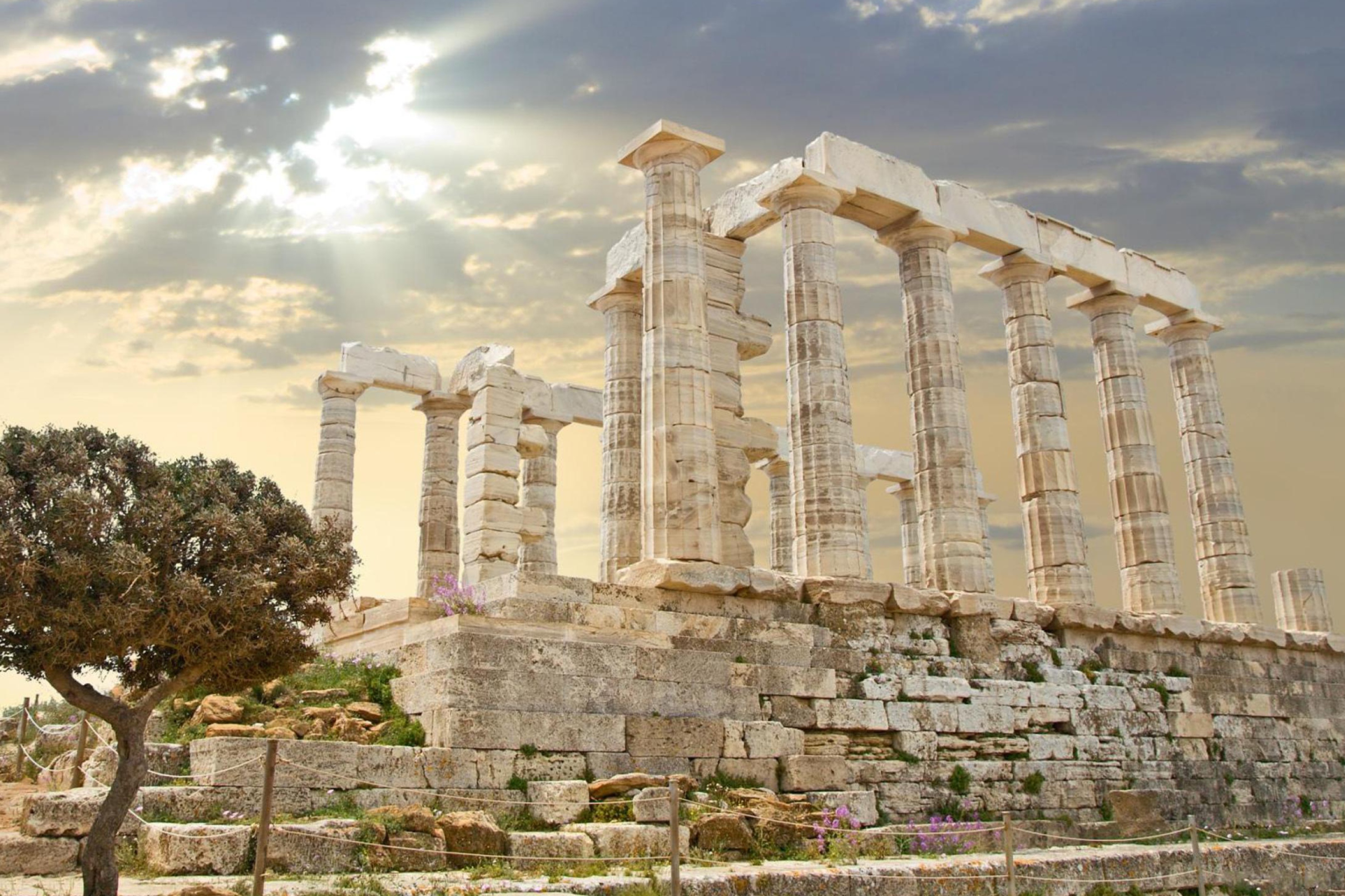 Fondo de pantalla Poseidon Temple Sounion Greece 2880x1920