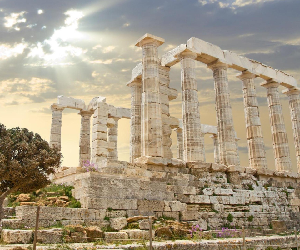 Fondo de pantalla Poseidon Temple Sounion Greece 960x800