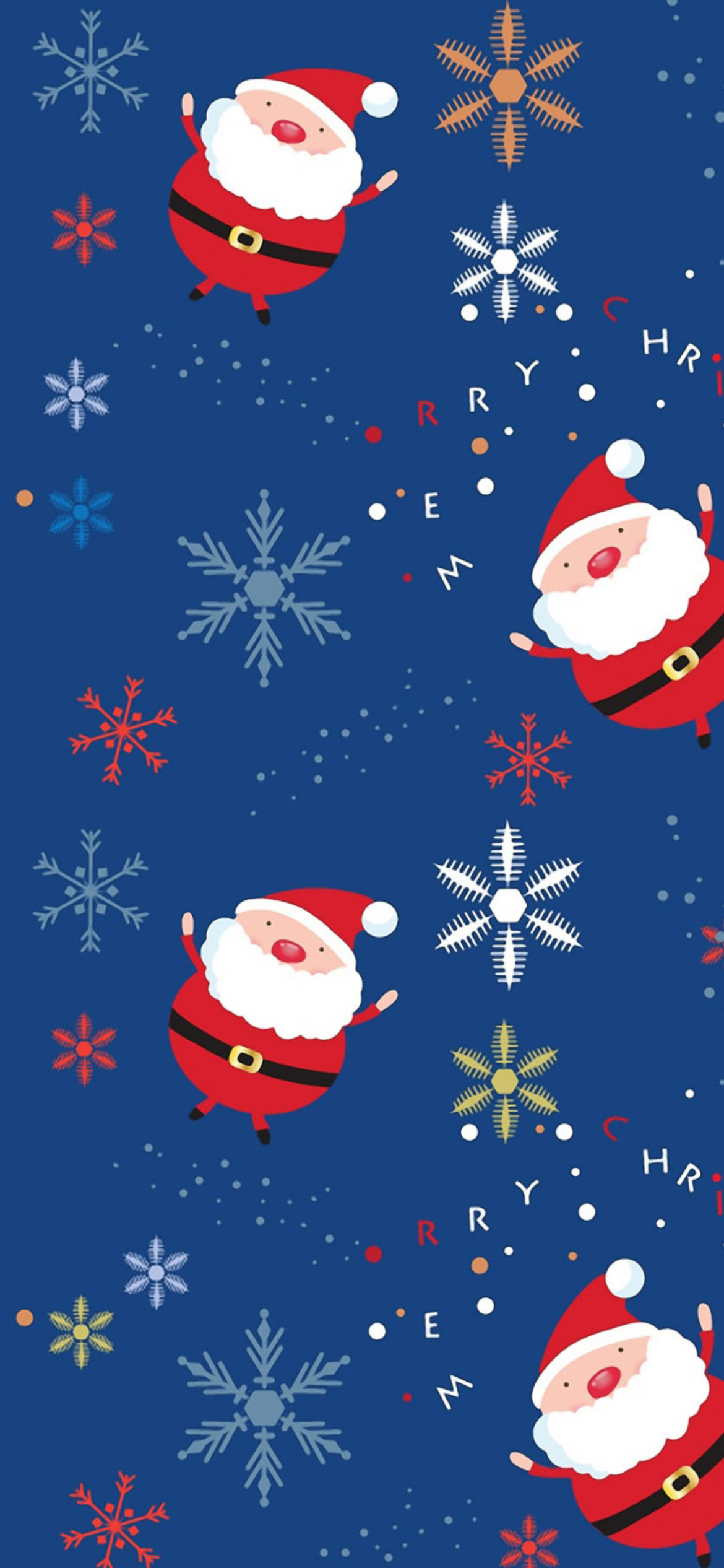 Santa Claus Pattern wallpaper 1170x2532