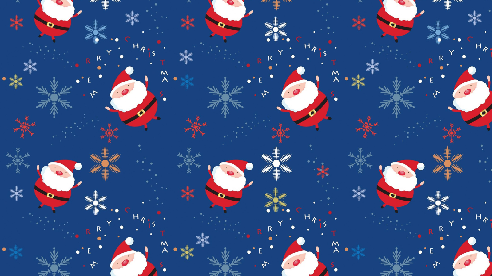 Das Santa Claus Pattern Wallpaper 1600x900