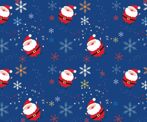 Das Santa Claus Pattern Wallpaper 480x400