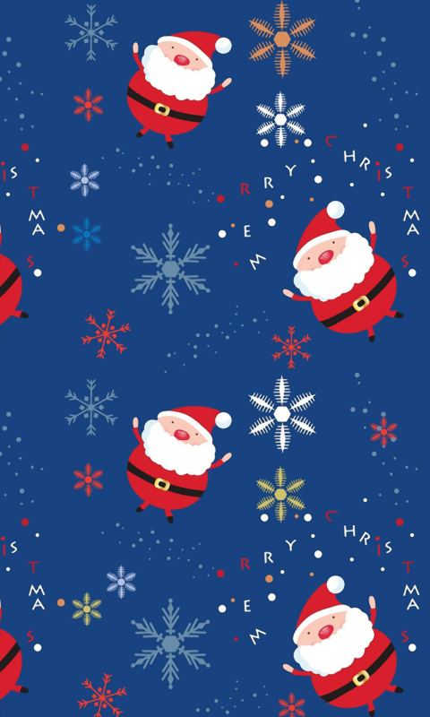 Das Santa Claus Pattern Wallpaper 480x800