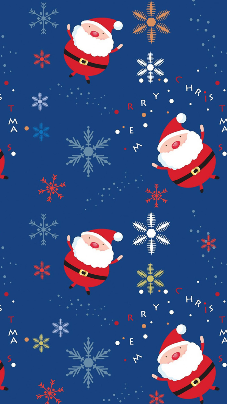 Обои Santa Claus Pattern 750x1334