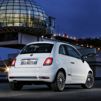 Das White Fiat 500 2016 Wallpaper 208x208