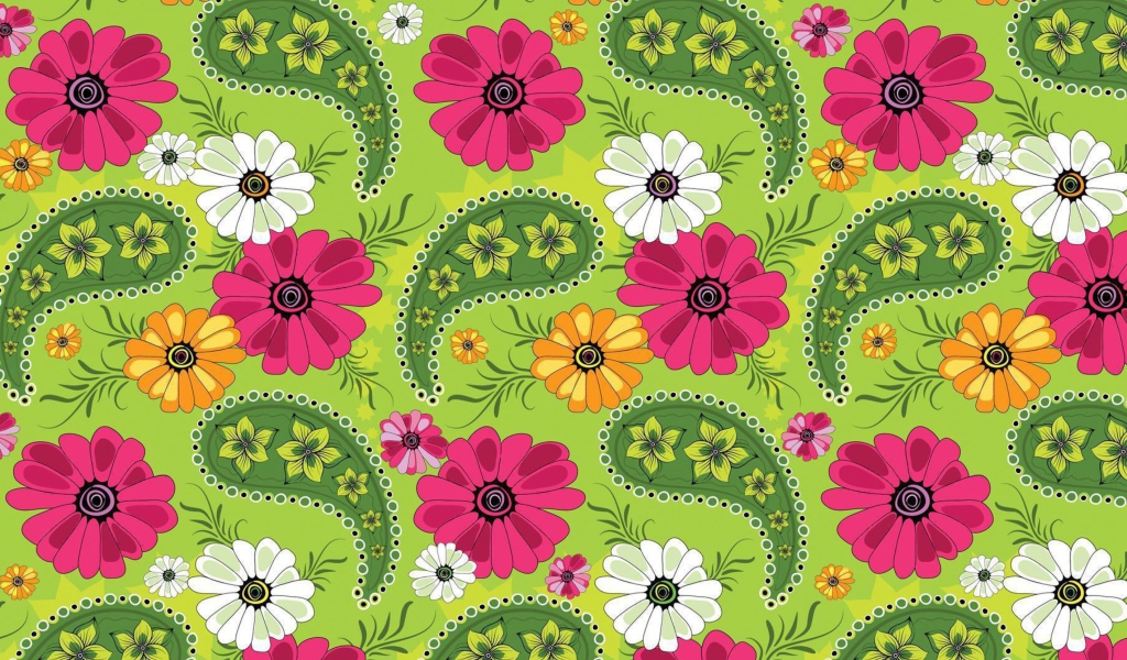 Summer Meadow Pattern wallpaper 1024x600
