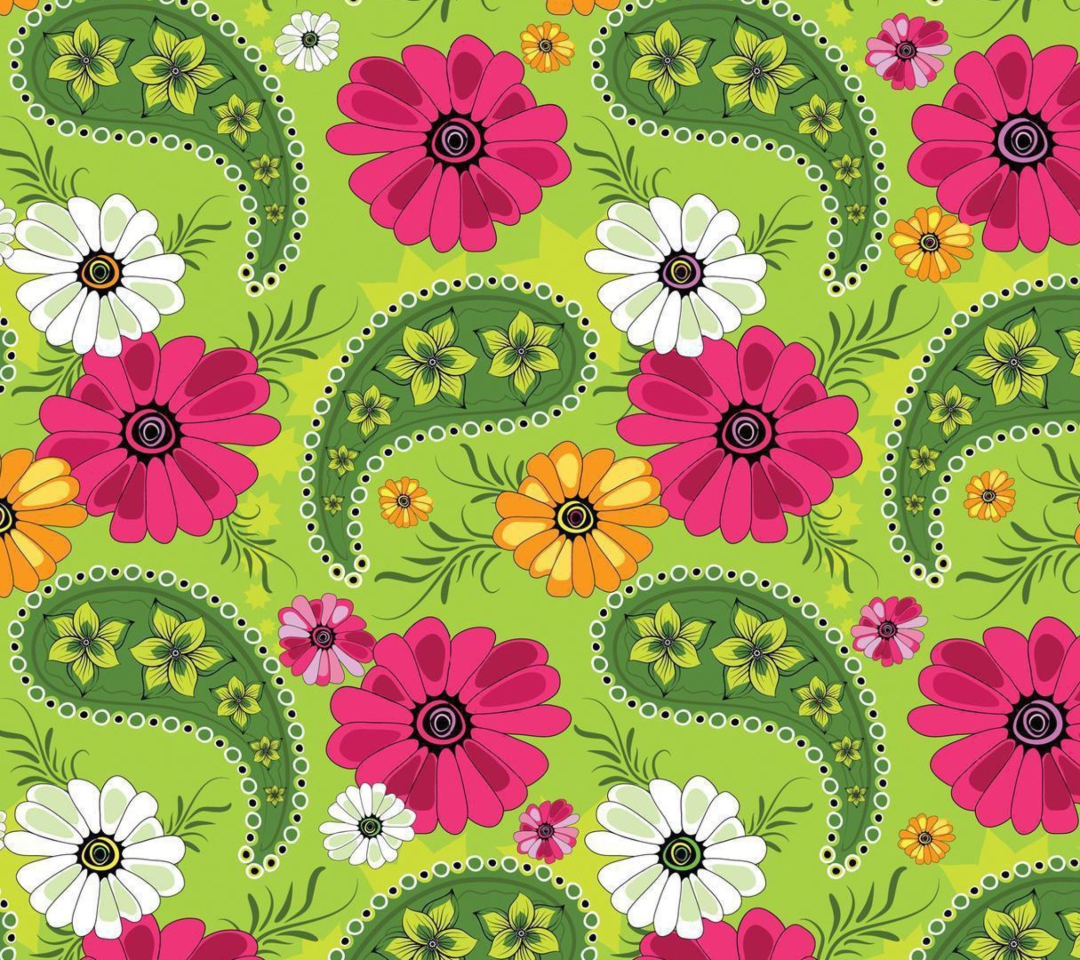 Das Summer Meadow Pattern Wallpaper 1080x960