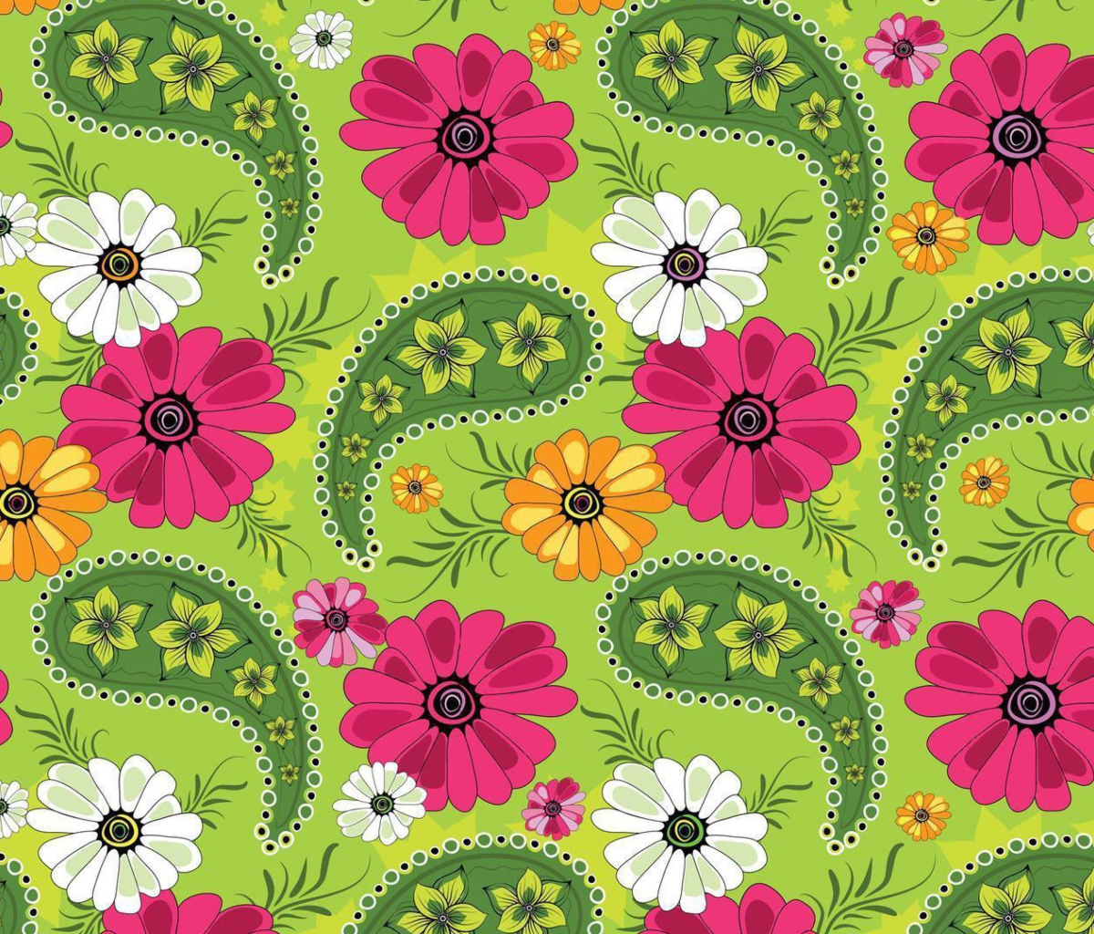 Das Summer Meadow Pattern Wallpaper 1200x1024