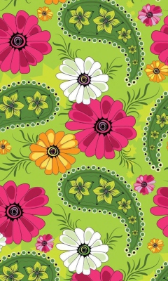 Das Summer Meadow Pattern Wallpaper 240x400