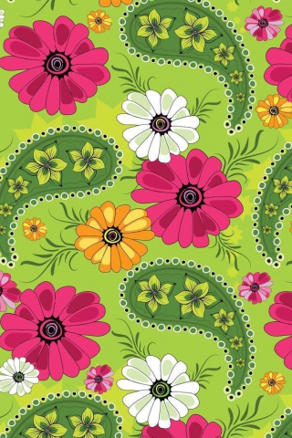 Das Summer Meadow Pattern Wallpaper 320x480