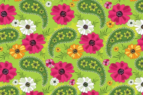 Das Summer Meadow Pattern Wallpaper 480x320
