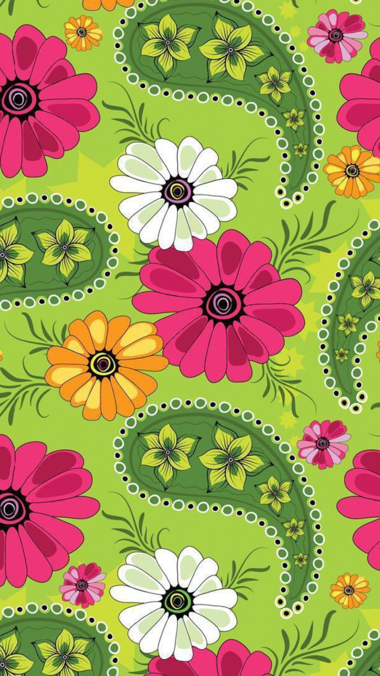 Das Summer Meadow Pattern Wallpaper 750x1334