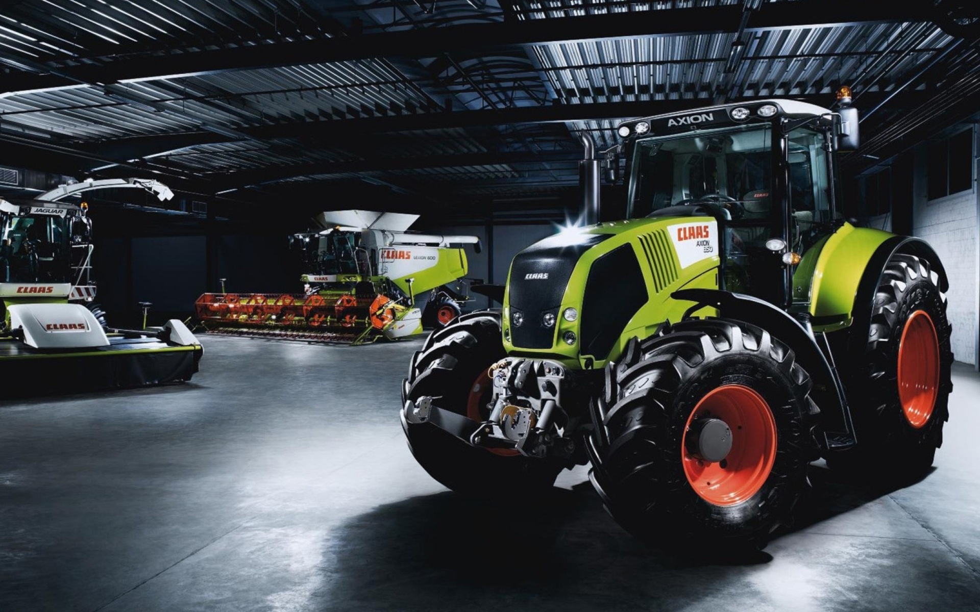 Tractors in garage wallpaper 1920x1200