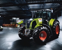 Tractors in garage wallpaper 220x176