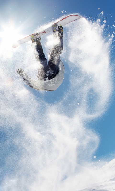 Fondo de pantalla Snowboard Jump 480x800