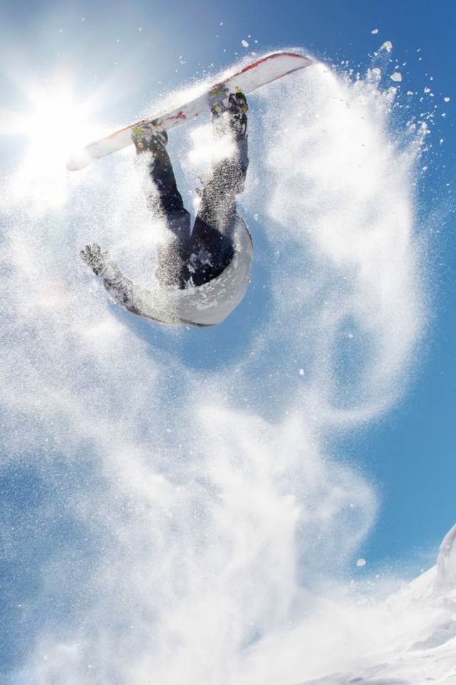 Fondo de pantalla Snowboard Jump 640x960