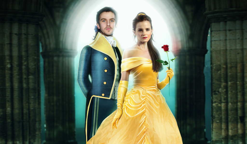 Sfondi Beauty and the Beast Dan Stevens, Emma Watson 1024x600