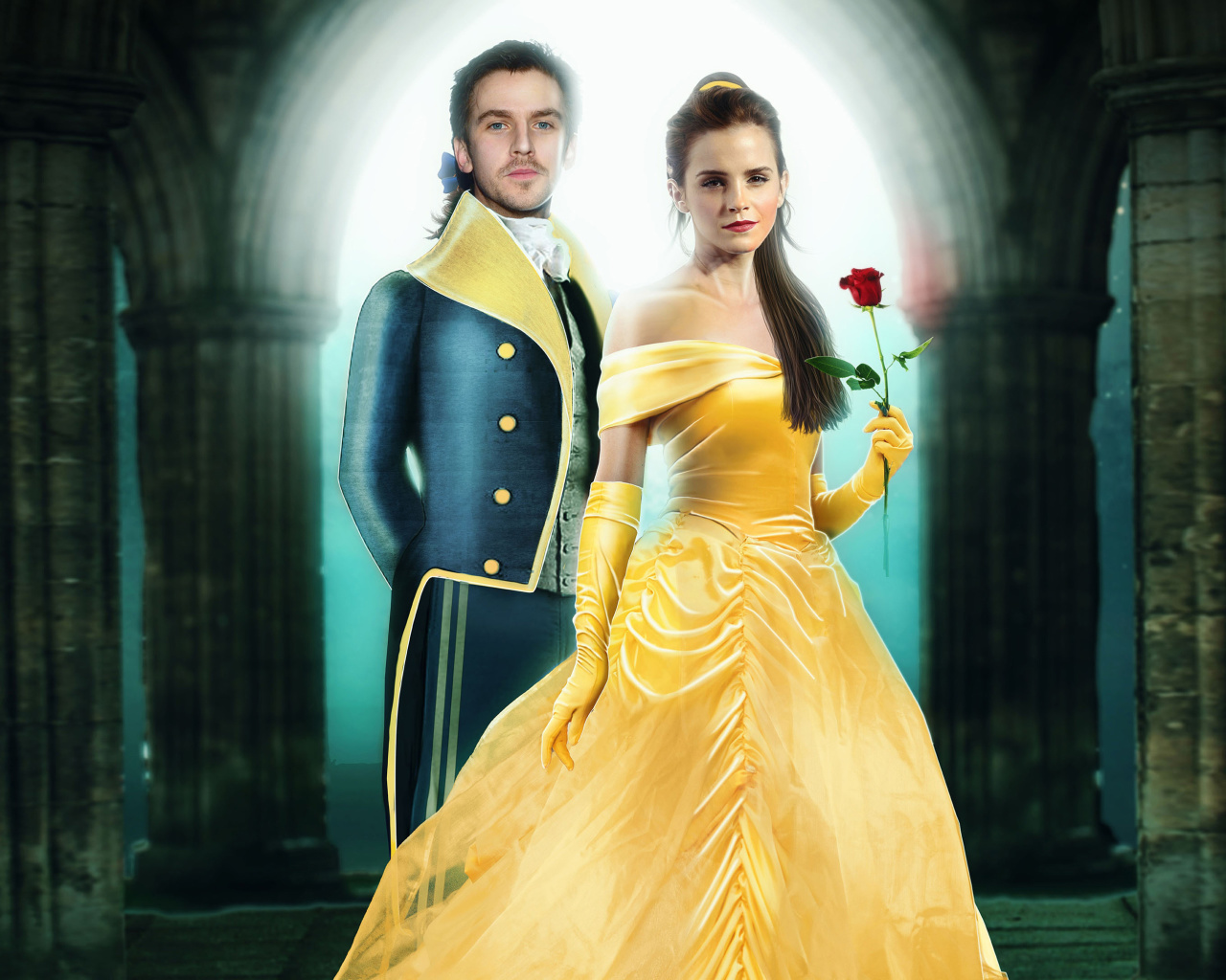 Beauty and the Beast Dan Stevens, Emma Watson wallpaper 1280x1024